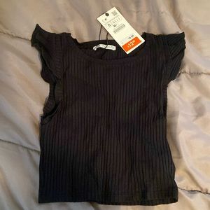 Zara ruffle sleeve crop tank top